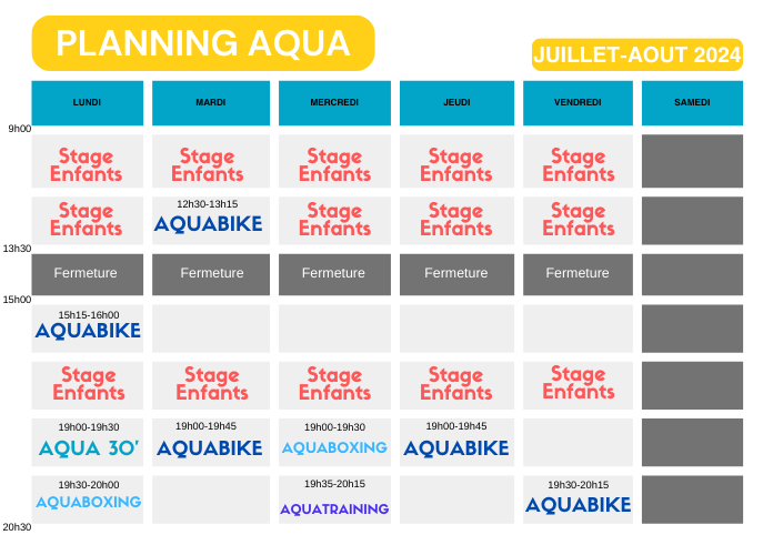 Planning Aquatique 22-23